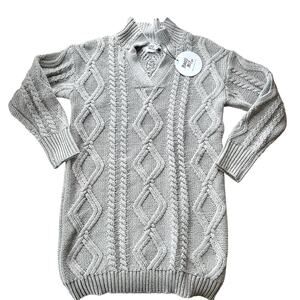 NWT Women's Princess Polly Cavanaugh Sweater Dress Size XS/S Gray Cable Knit New